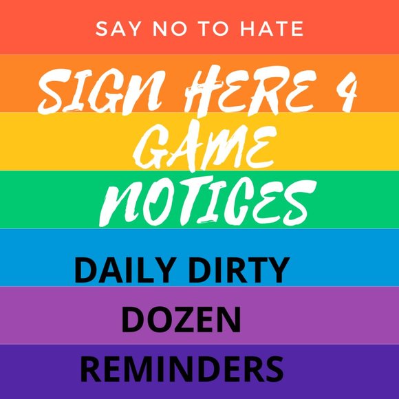 Like for Dirty Dozen Game Reminders (3 max) Other - NEW LISTING LIKE IF YOU WANT DAILY NOTIFICATIONS